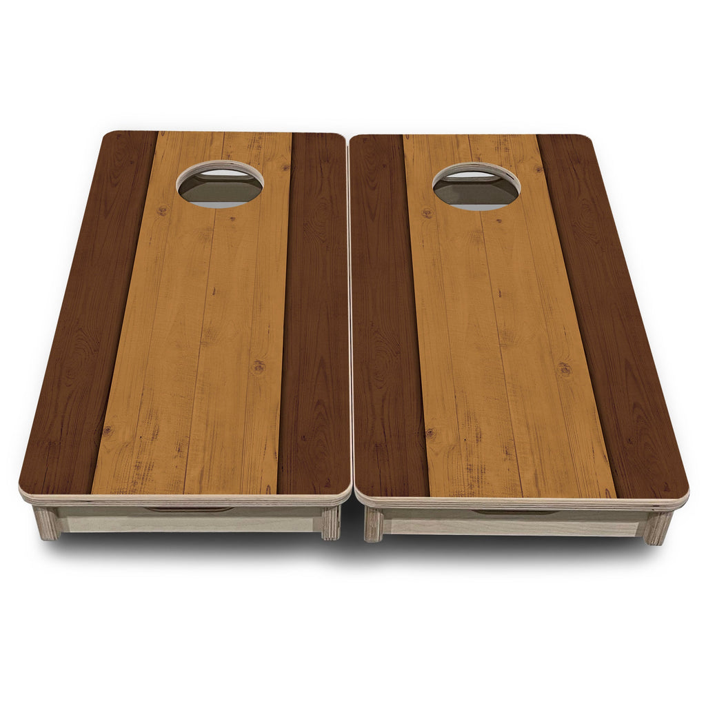 Brown Two Tone Planks - Mini or Vacation Size Cornhole Boards