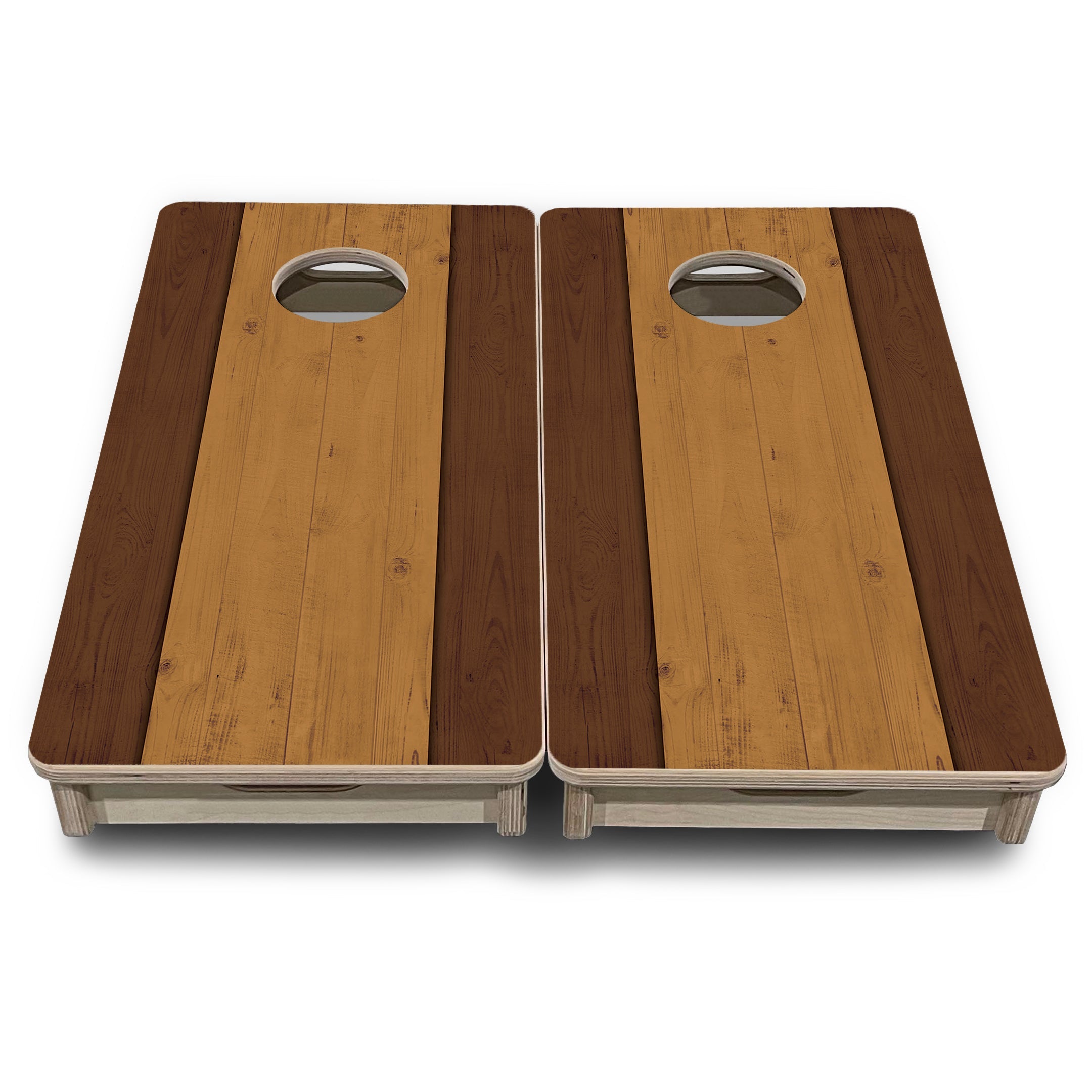 Brown Two Tone Planks - Mini or Vacation Size Cornhole Boards