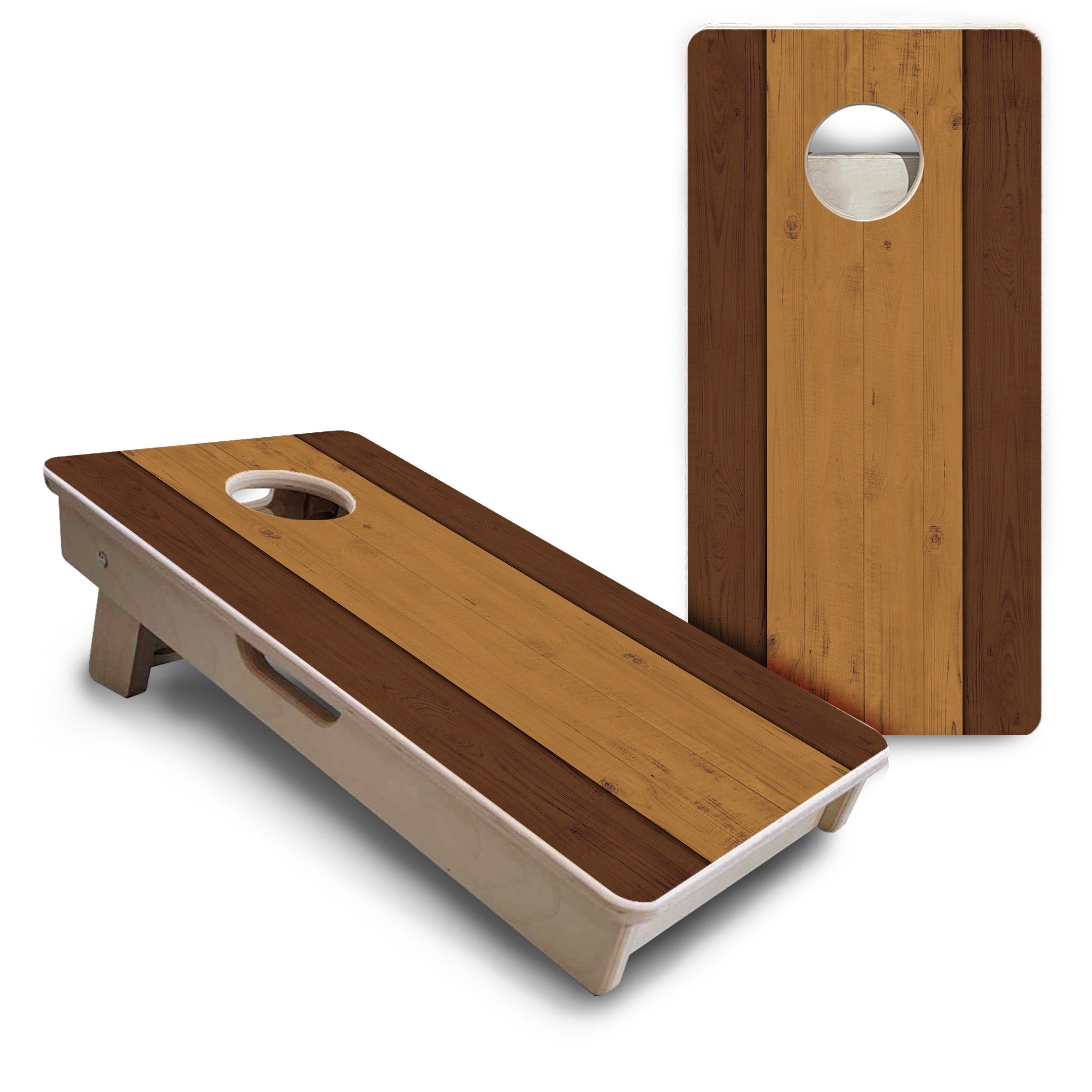 Brown Two Tone Planks - Mini or Vacation Size Cornhole Boards