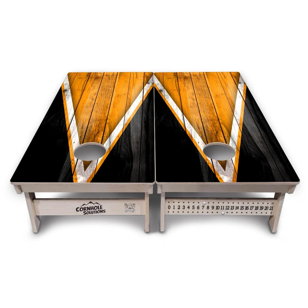 Orange / Black Triangle Cornhole Boards - Professional Tournament Series