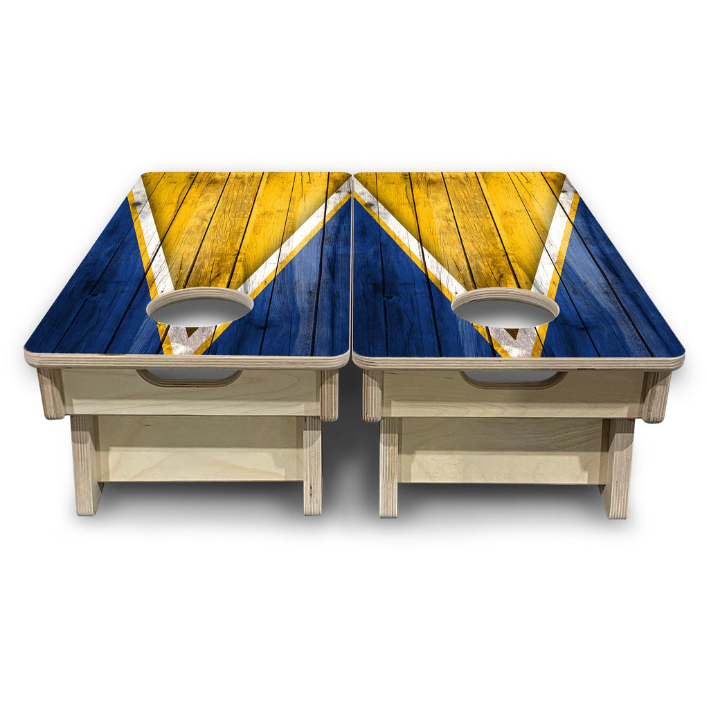 Yellow/Blue Triangle - Mini or Vacation Size Cornhole Boards