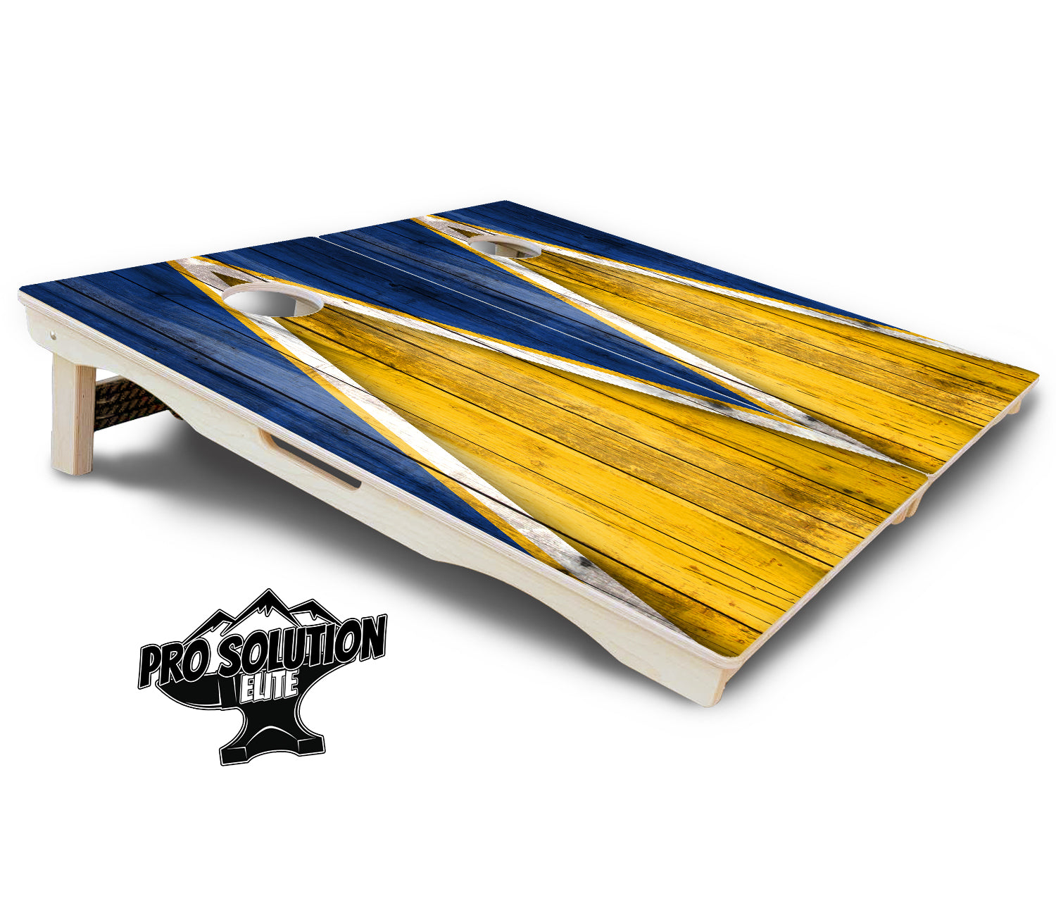 Yellow/Blue Triangle Cornhole Boards - Pro Solution Elite Series