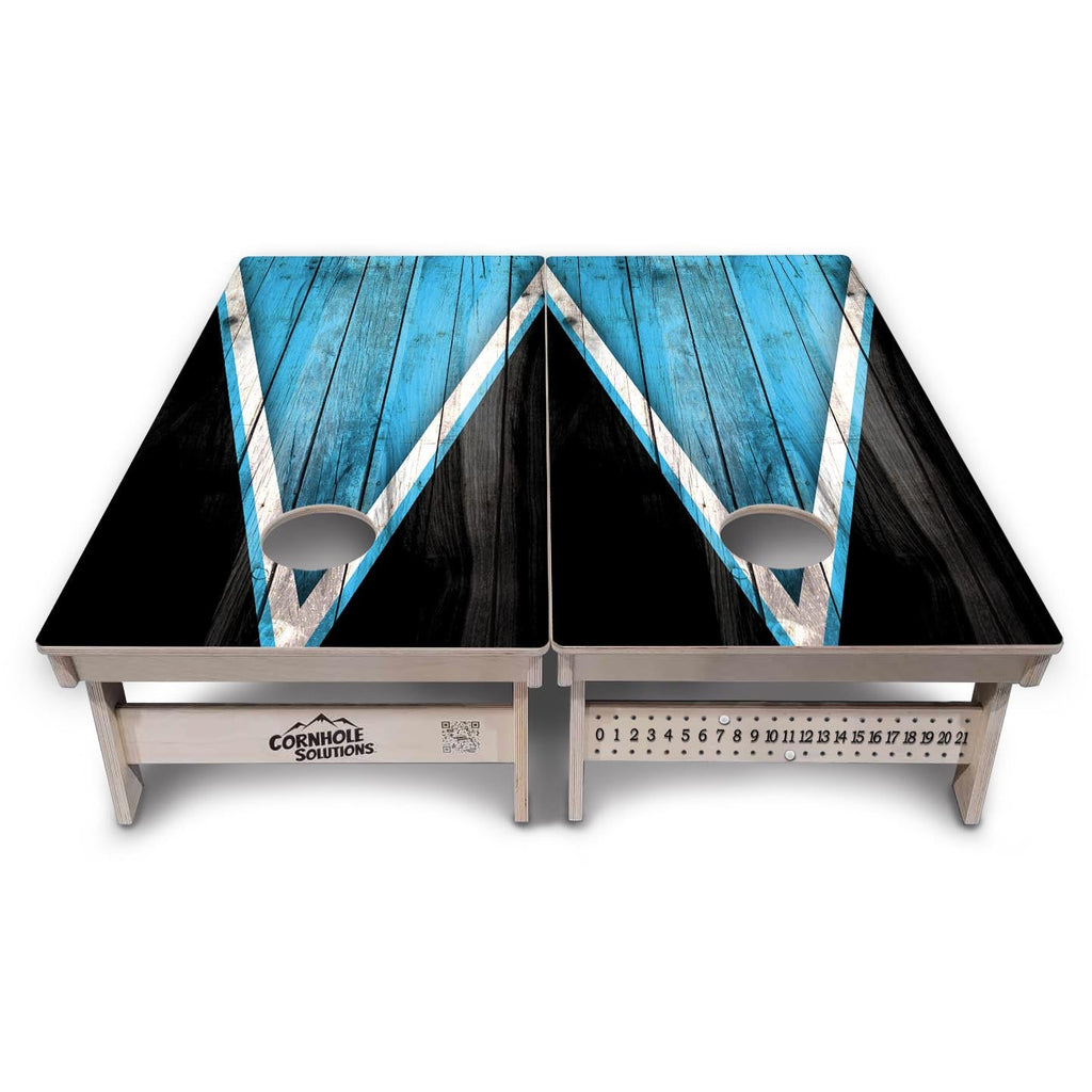 Sky Blue Triangle Cornhole Boards - Professional Tournament Series