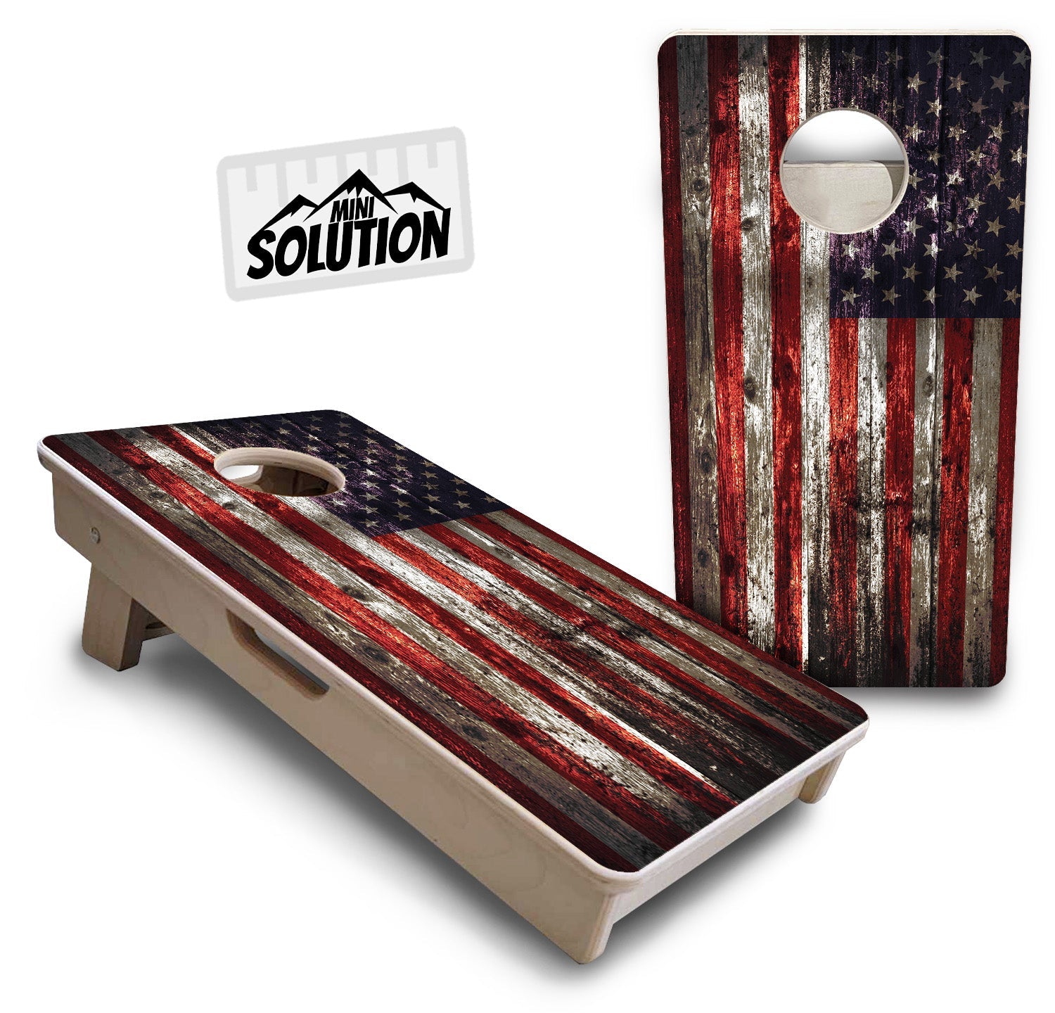 Distressed Flag - Mini or Vacation Size Cornhole Boards