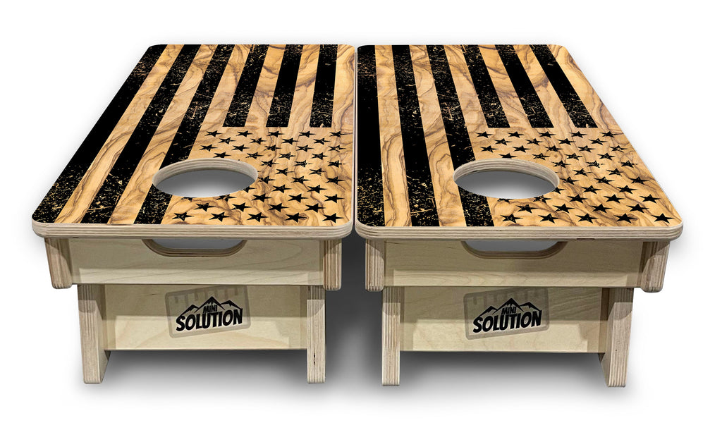 Light Wood Flag Designs - Mini or Vacation Size Cornhole Boards