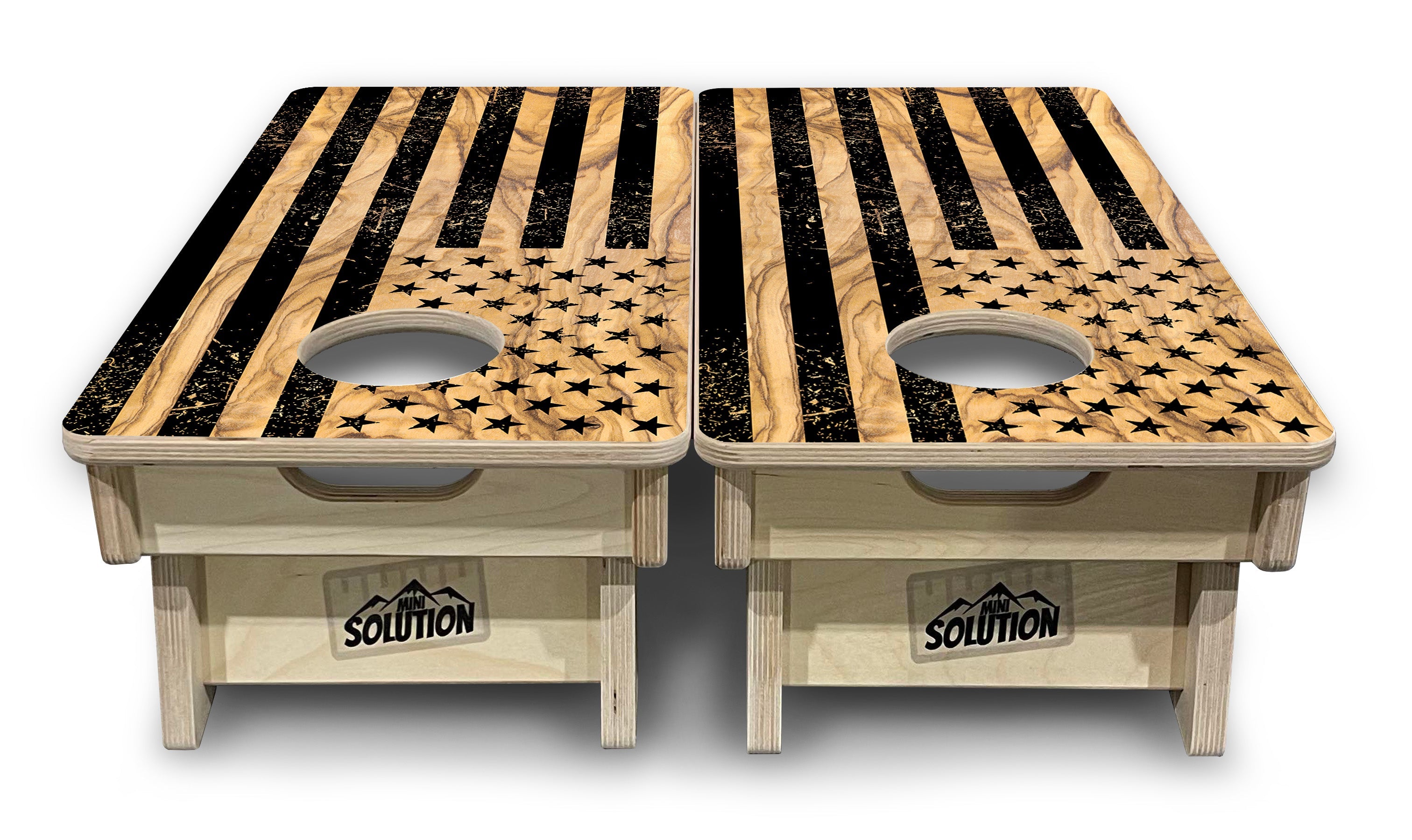 Light Wood Flag Designs - Mini or Vacation Size Cornhole Boards