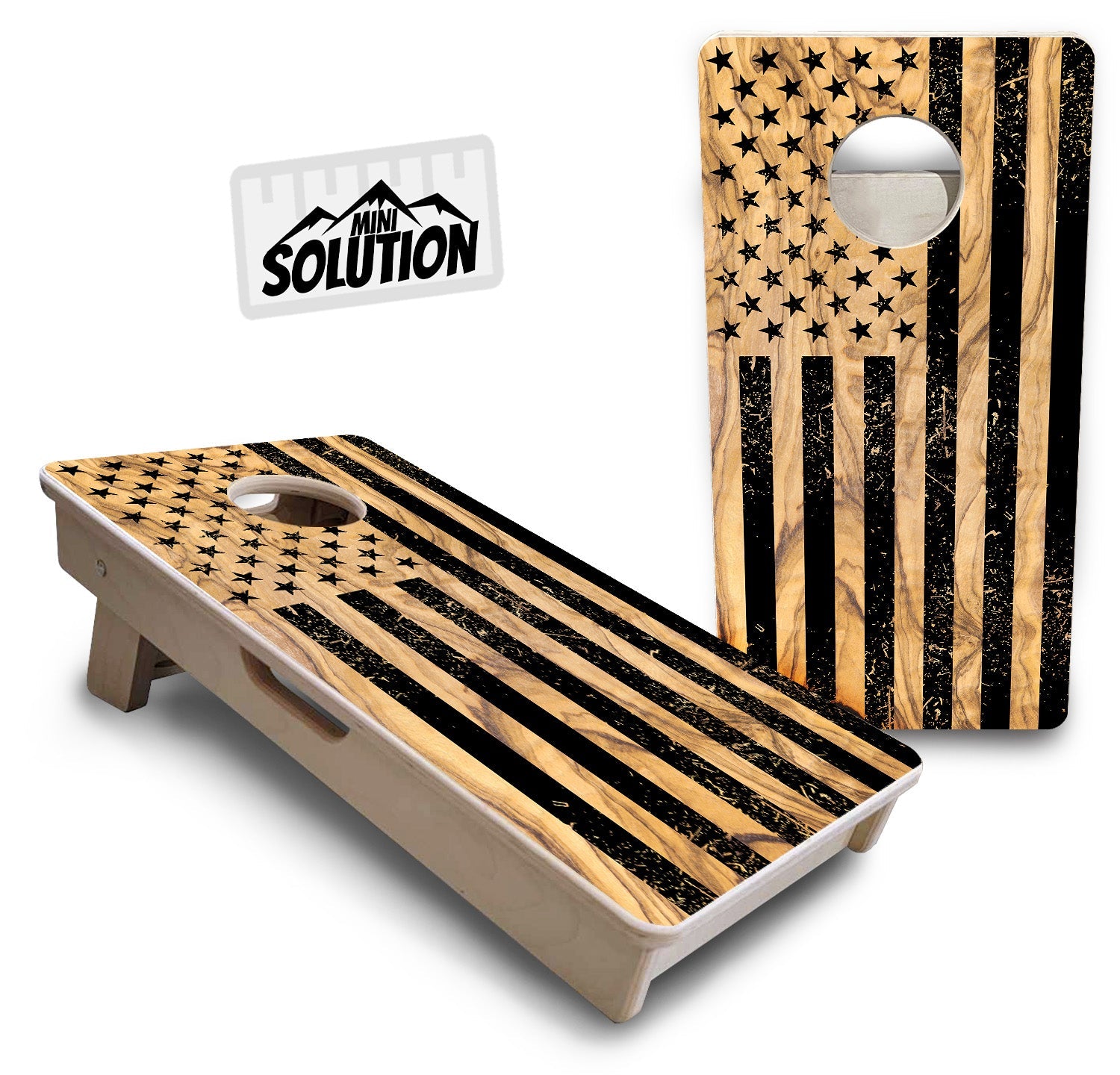 Light Wood Flag Designs - Mini or Vacation Size Cornhole Boards