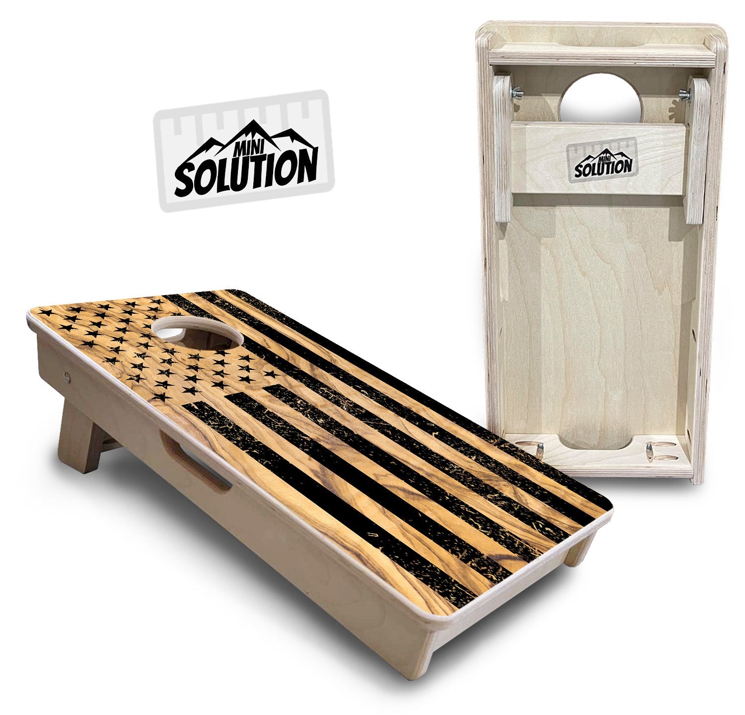 Light Wood Flag Designs - Mini or Vacation Size Cornhole Boards