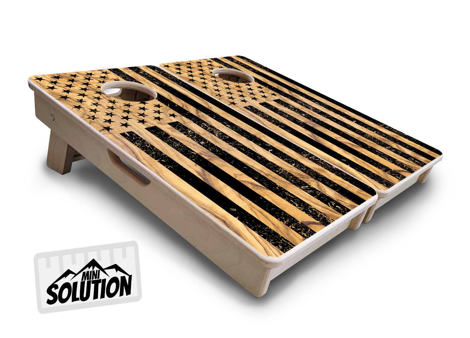Light Wood Flag Designs - Mini or Vacation Size Cornhole Boards