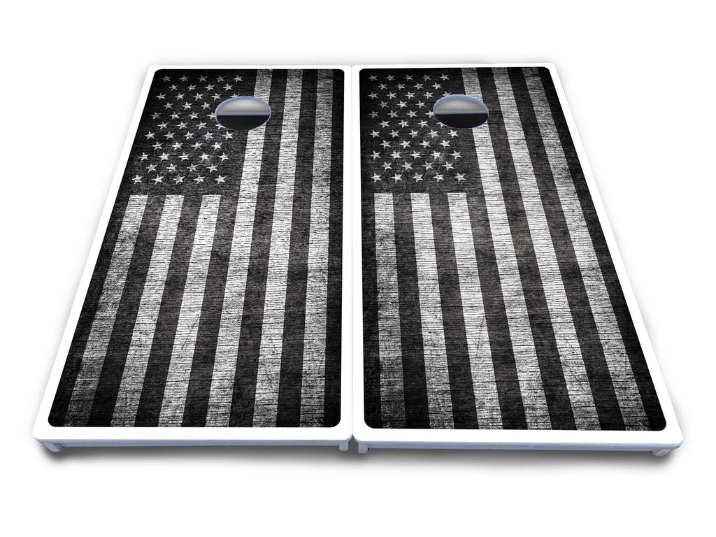 Monochrome Flag Cornhole Boards - All Weather Series