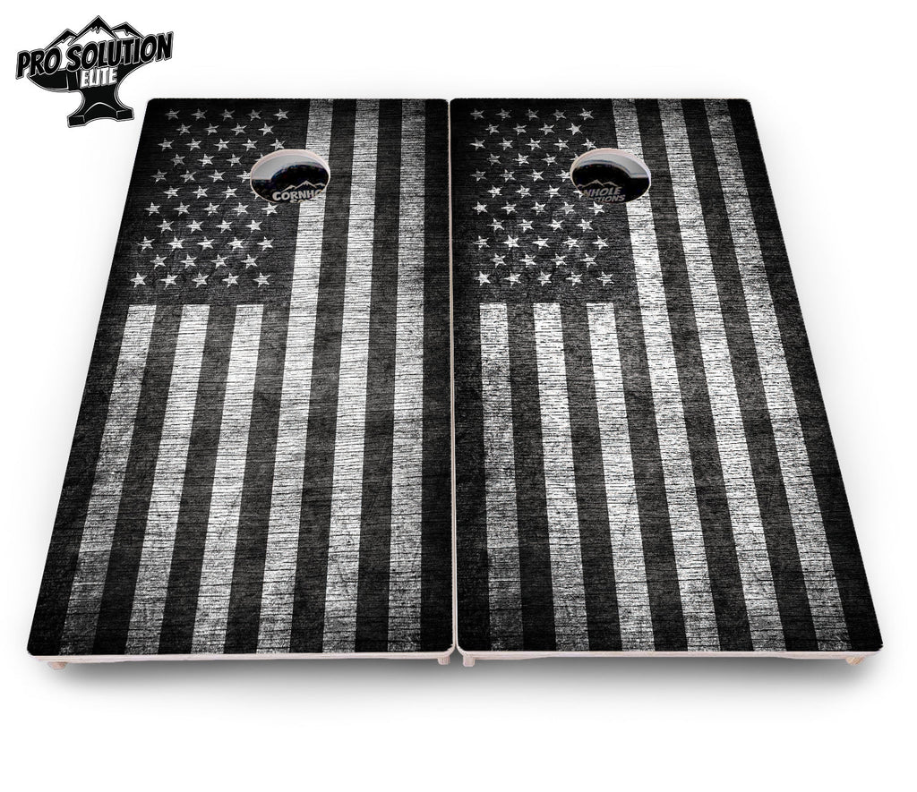 Monochrome Flag Cornhole Boards - Pro Solution Elite Series