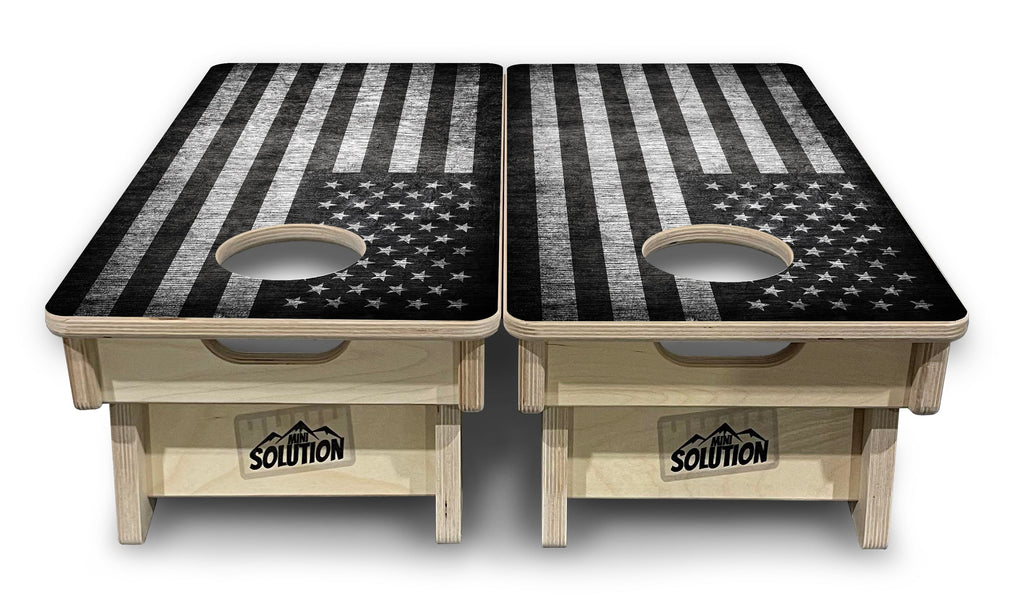 Monochrome Flag - Mini or Vacation Size Cornhole Boards