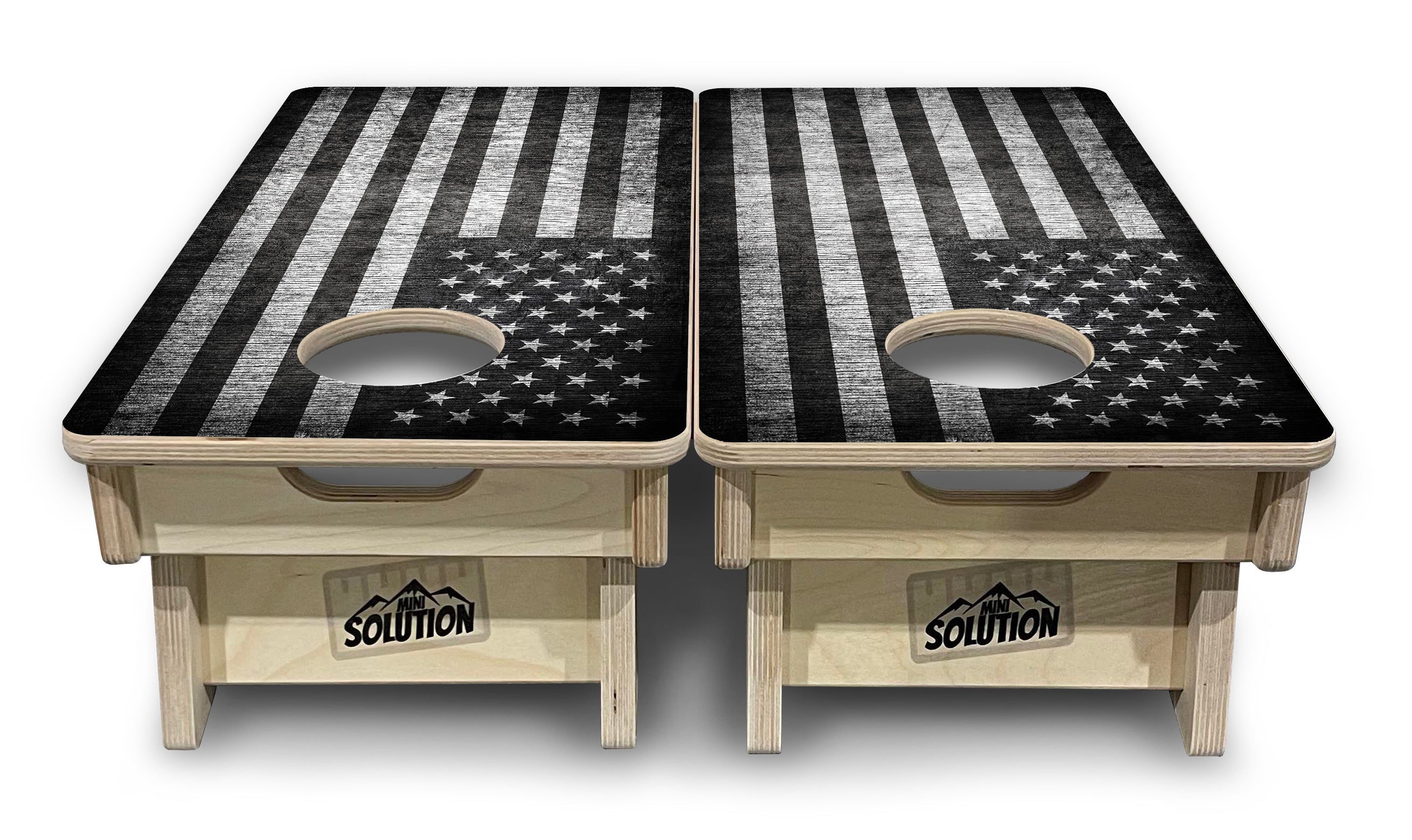 Monochrome Flag - Mini or Vacation Size Cornhole Boards