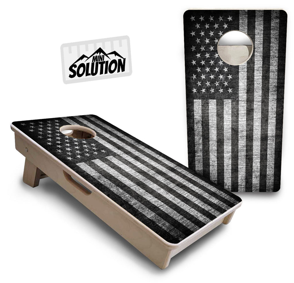 Monochrome Flag - Mini or Vacation Size Cornhole Boards