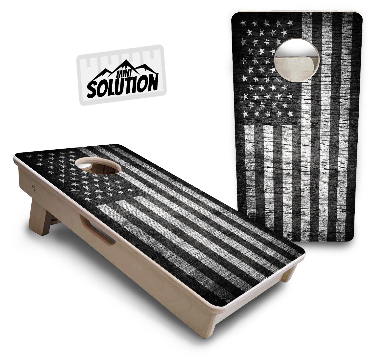 Monochrome Flag - Mini or Vacation Size Cornhole Boards