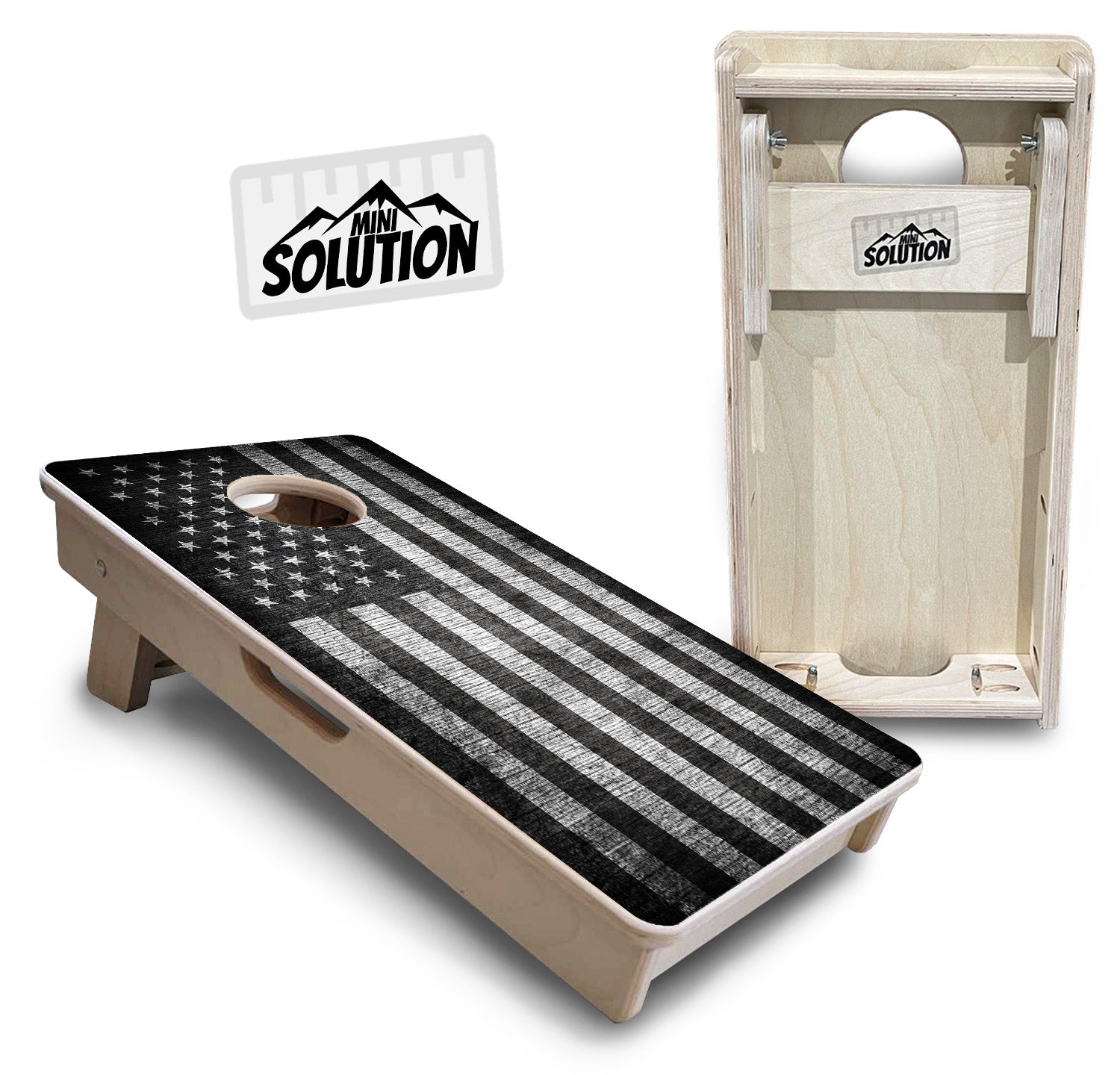 Monochrome Flag - Mini or Vacation Size Cornhole Boards