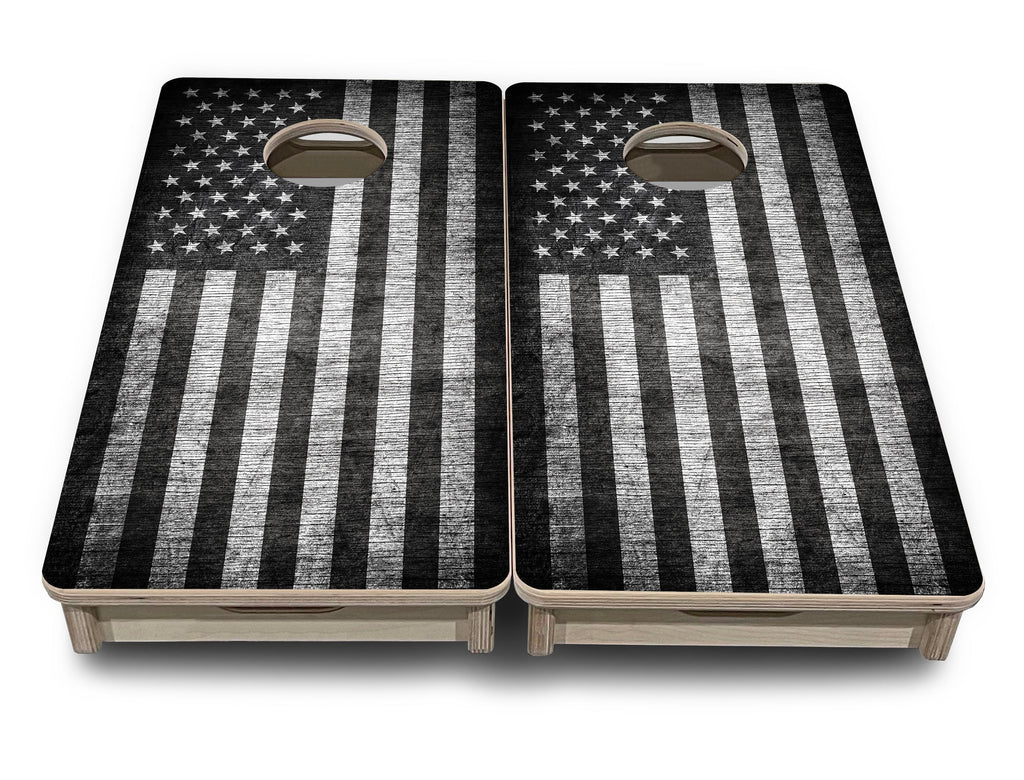 Monochrome Flag - Mini or Vacation Size Cornhole Boards