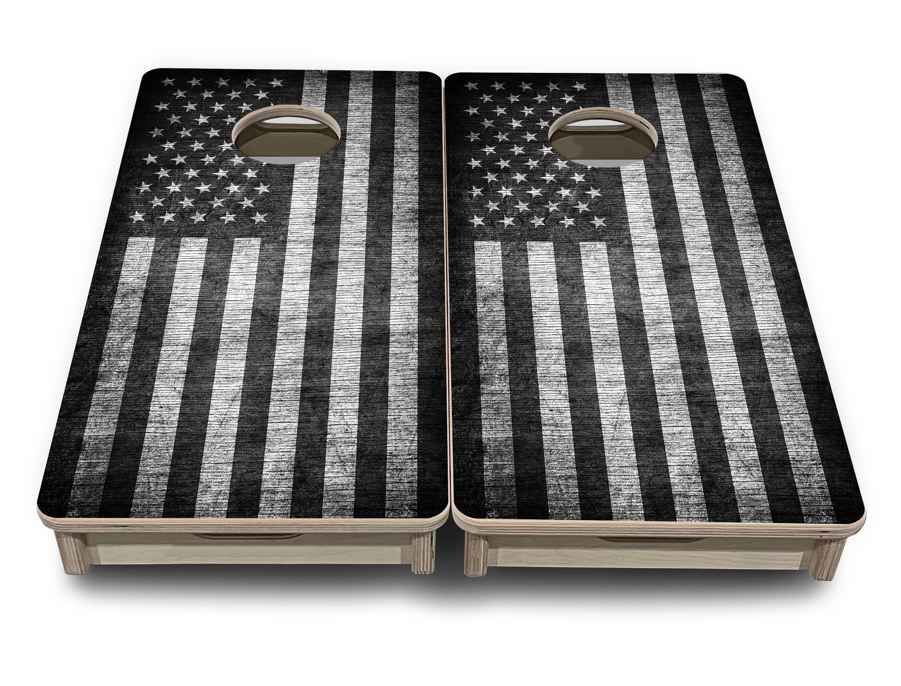 Monochrome Flag - Mini or Vacation Size Cornhole Boards