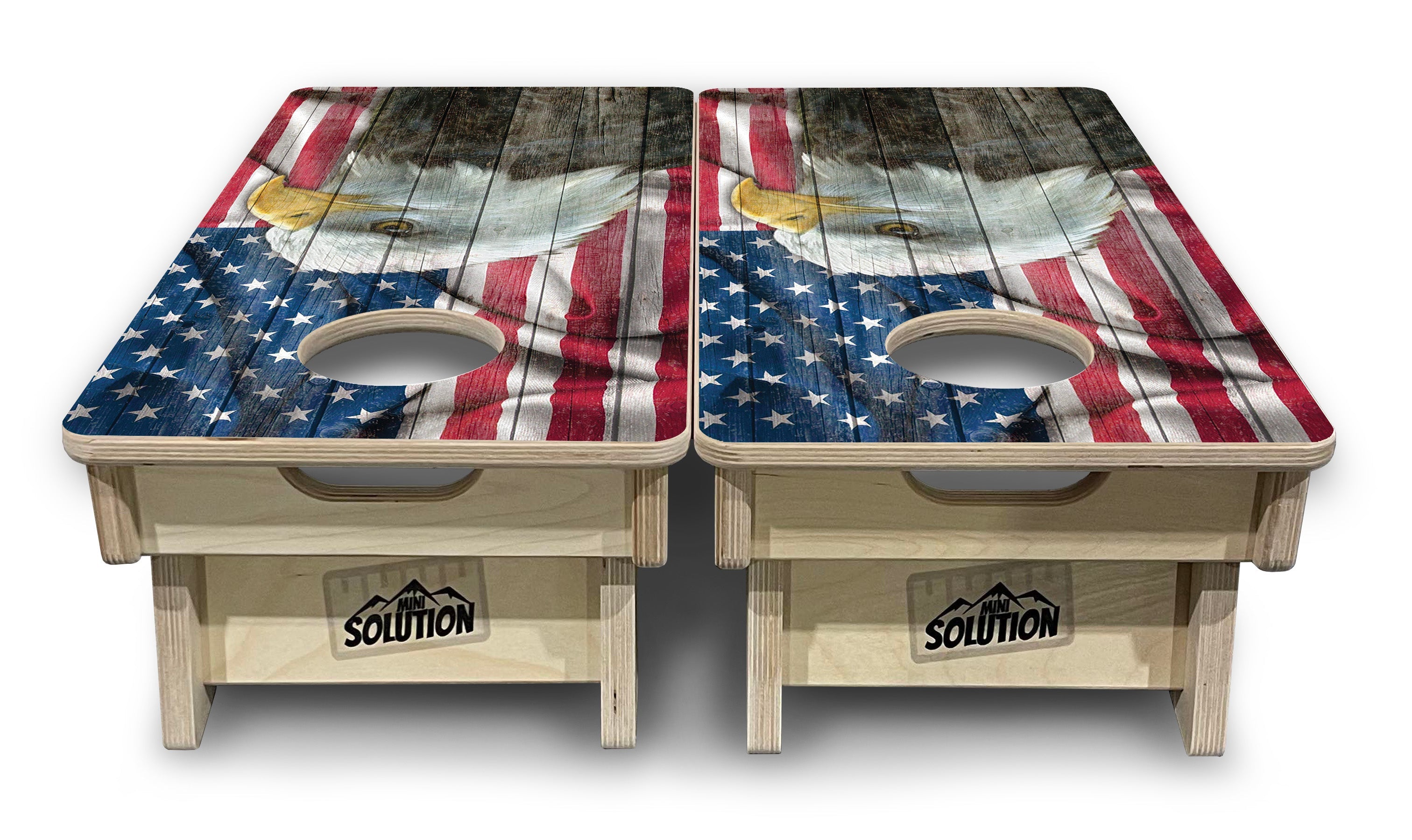 Faded Eagle Flag - Mini or Vacation Size Cornhole Boards