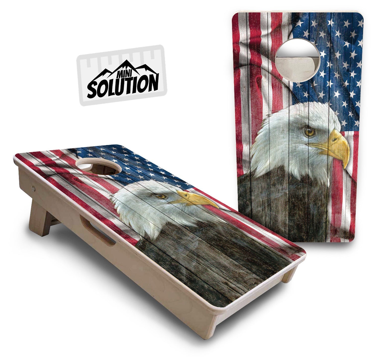 Faded Eagle Flag - Mini or Vacation Size Cornhole Boards