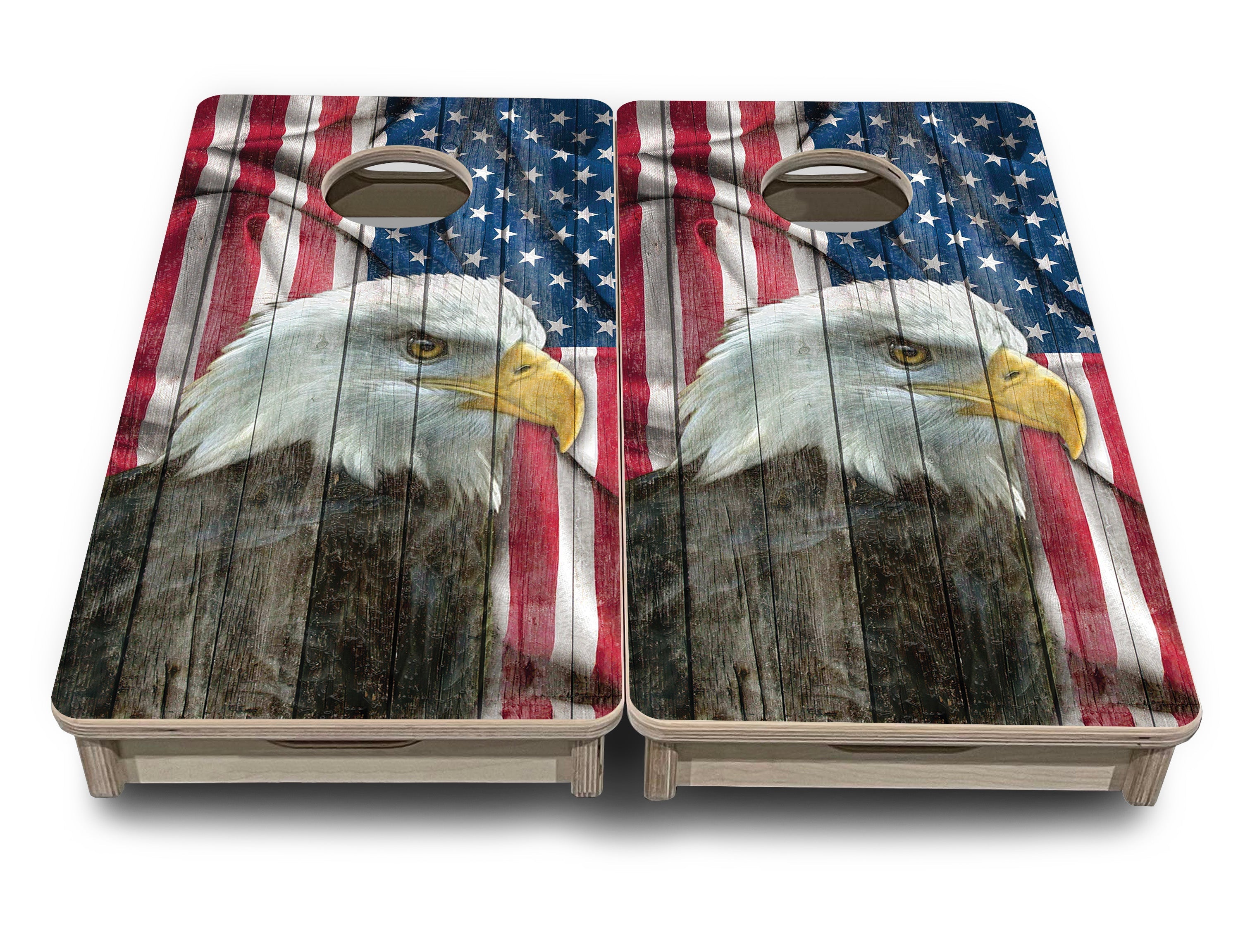 Faded Eagle Flag - Mini or Vacation Size Cornhole Boards