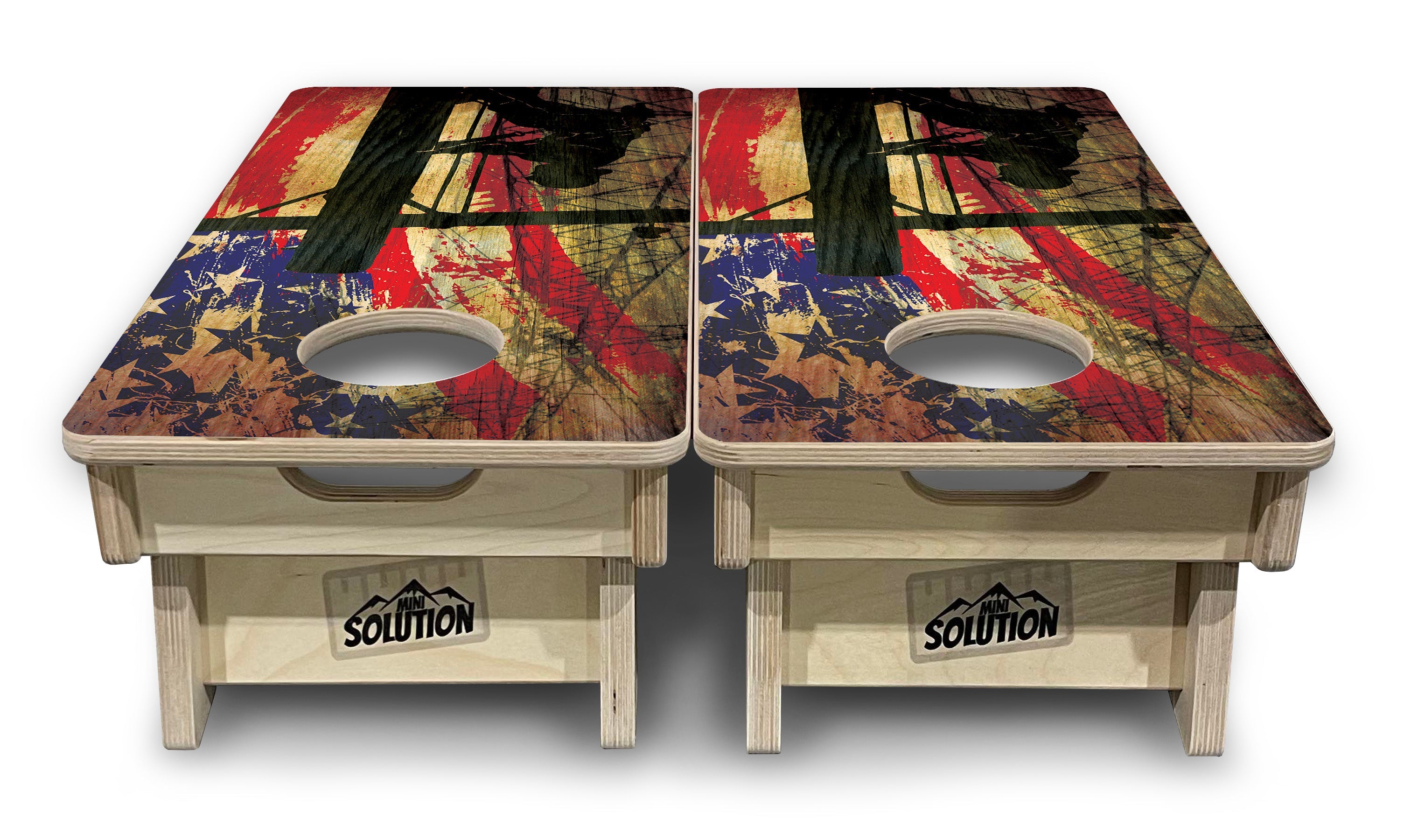Faded Lineman Flag - Mini or Vacation Size Cornhole Boards