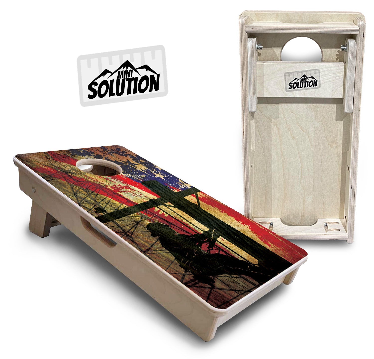 Faded Lineman Flag - Mini or Vacation Size Cornhole Boards