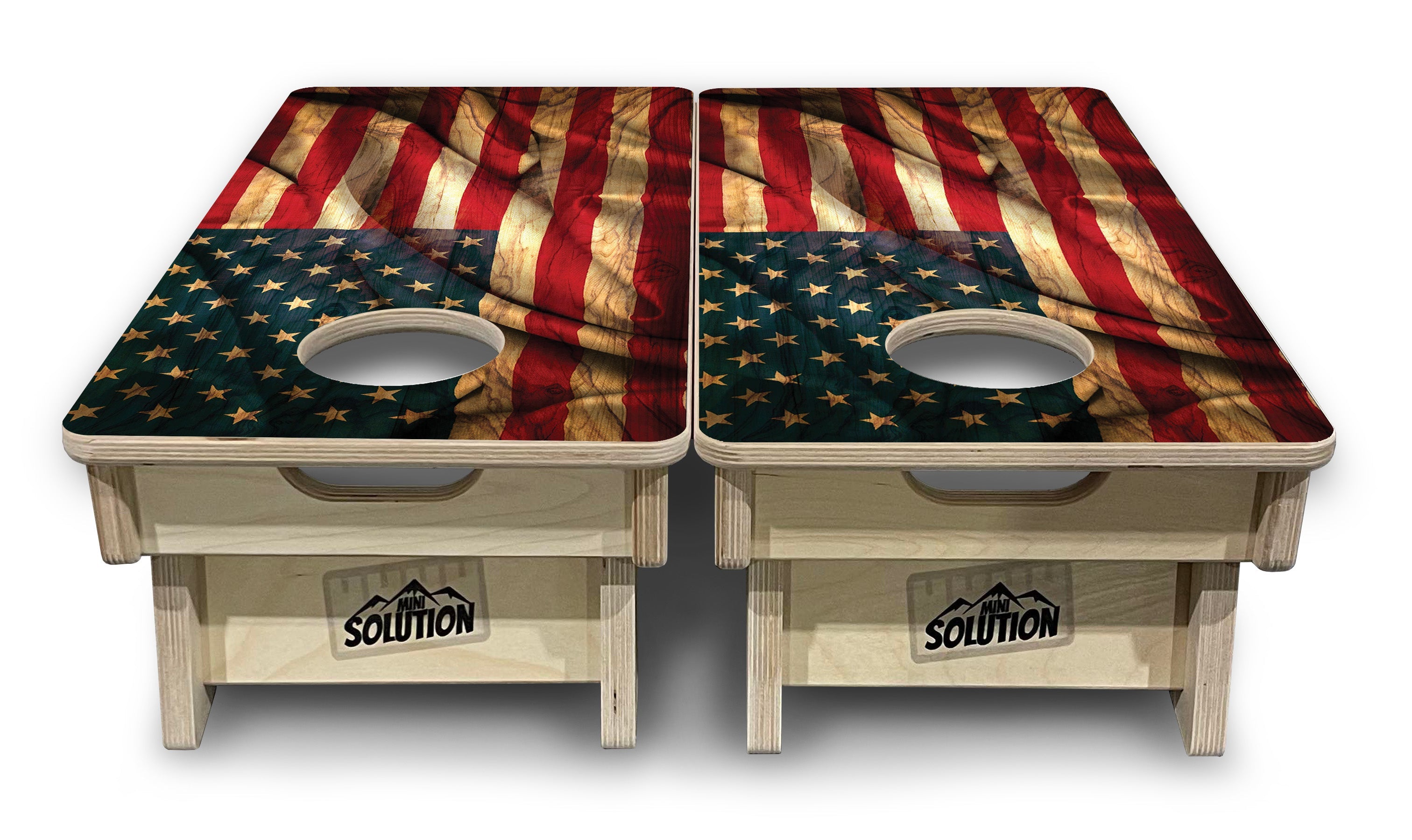 USA Wood Flag Color - Mini or Vacation Size Cornhole Boards