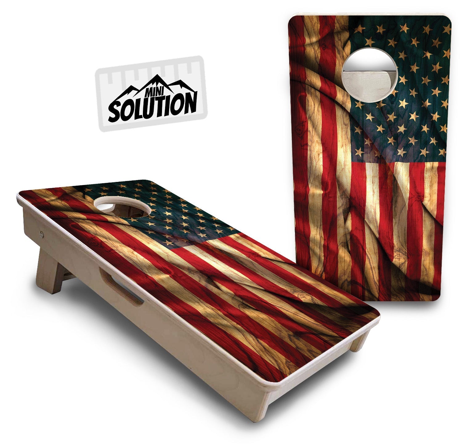 USA Wood Flag Color - Mini or Vacation Size Cornhole Boards