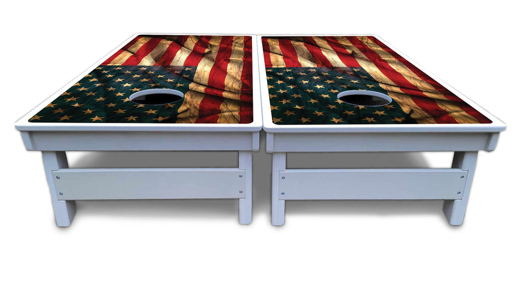 USA Wood Flag Color Cornhole Boards - All Weather Series