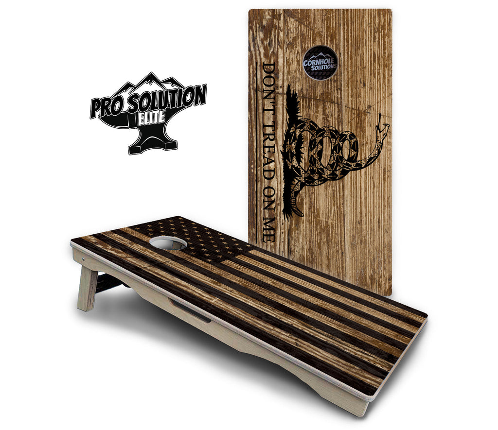 Wood DTOM & Wood Flag Cornhole Boards - Pro Solution Elite Series