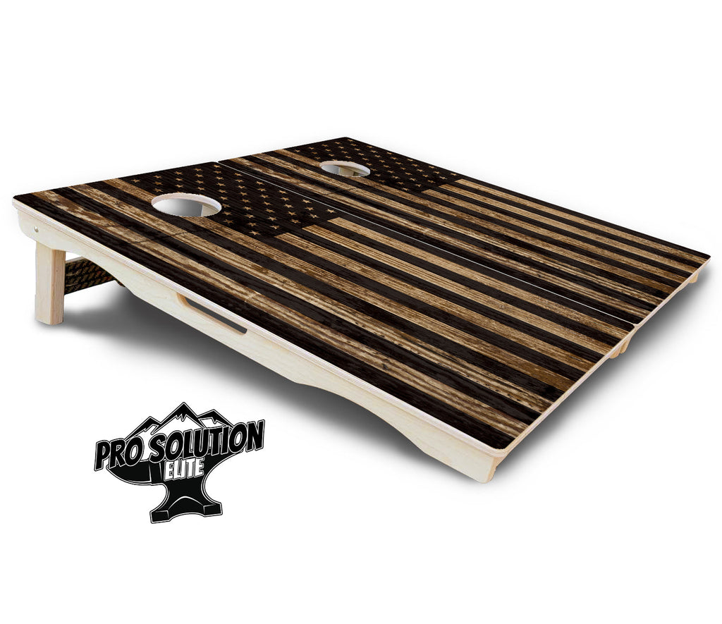 Wood DTOM & Wood Flag Cornhole Boards - Pro Solution Elite Series