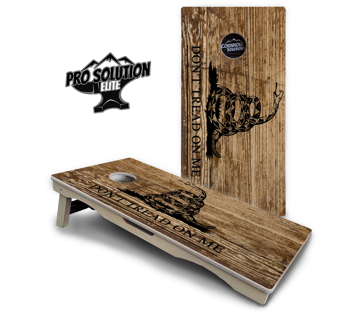Wood DTOM & Wood Flag Cornhole Boards - Pro Solution Elite Series