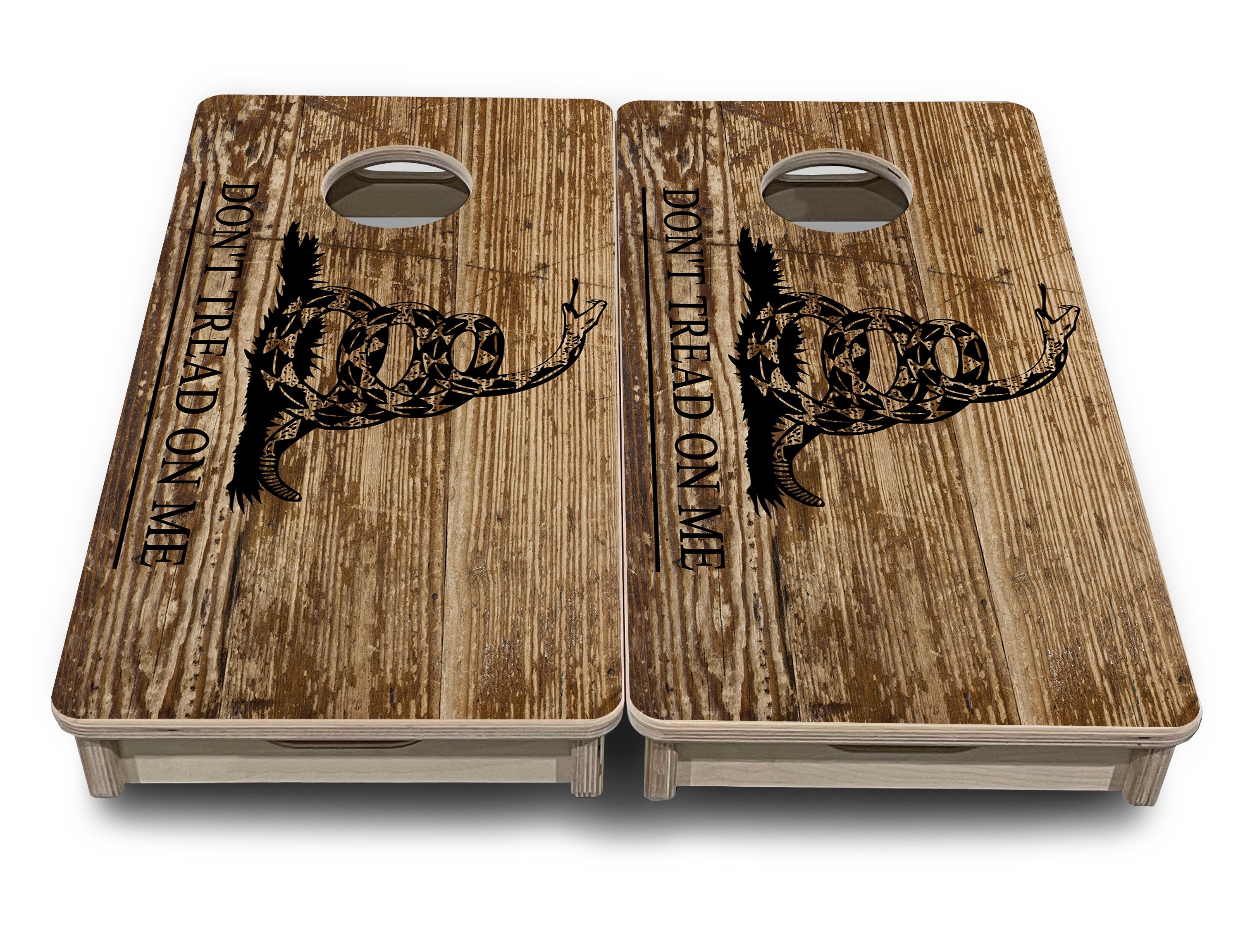 Wood DTOM & Wood Flag - Mini or Vacation Size Cornhole Boards