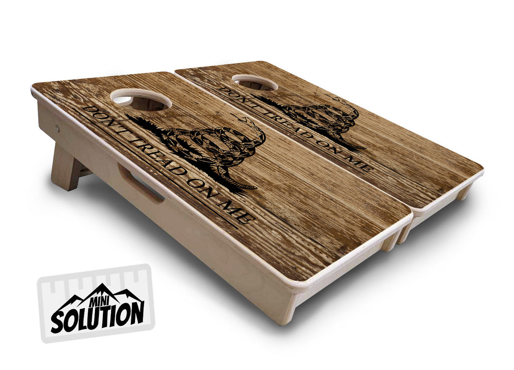 Wood DTOM & Wood Flag - Mini or Vacation Size Cornhole Boards
