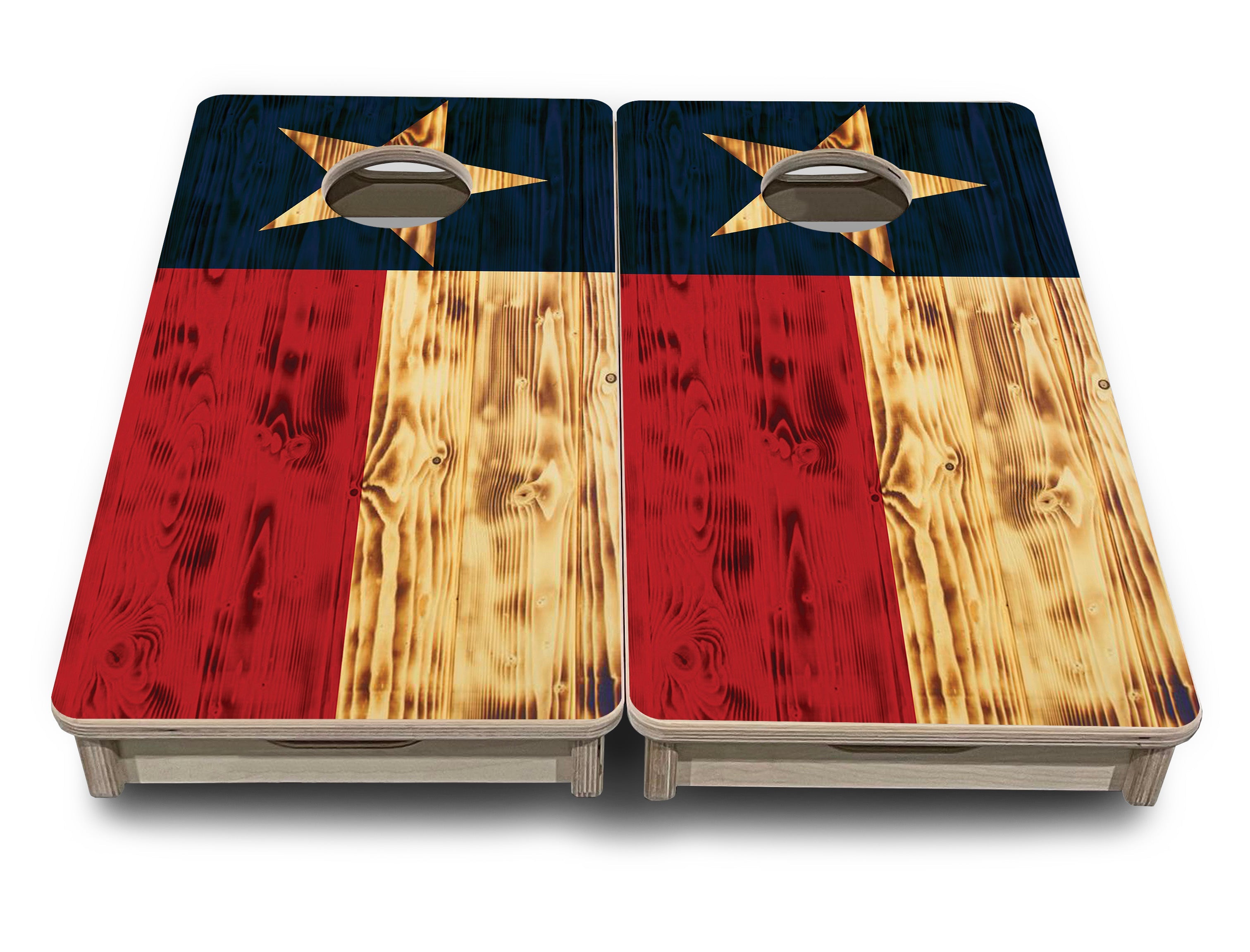 Burnt Texas Flag - Mini or Vacation Cornhole Boards