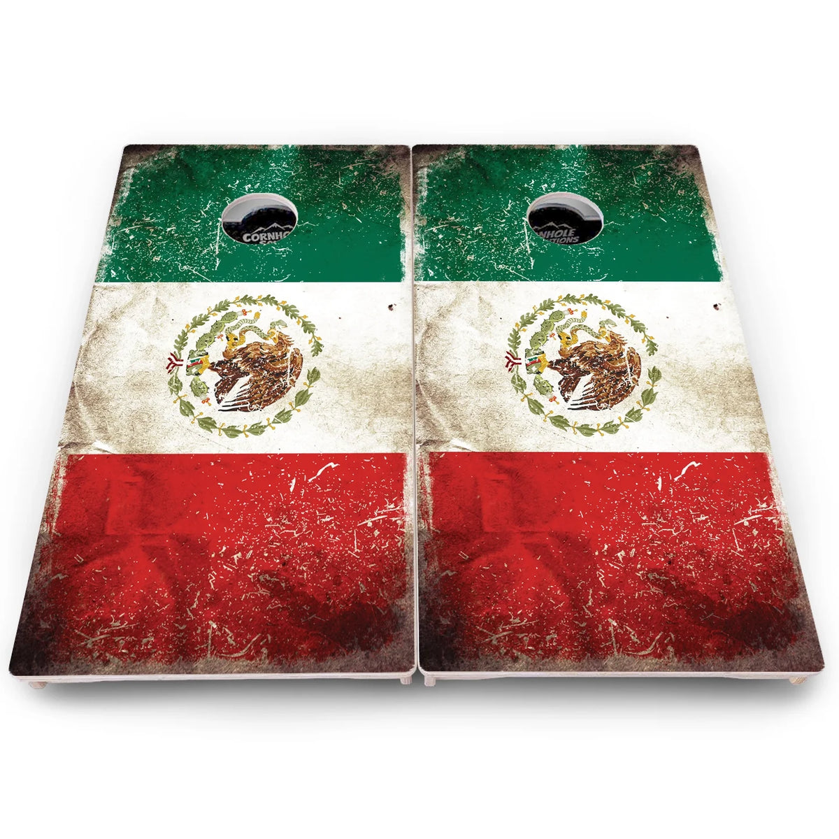 Rustic Texas & Mexico Flag Cornhole Boards - Pro Solution Lite Series