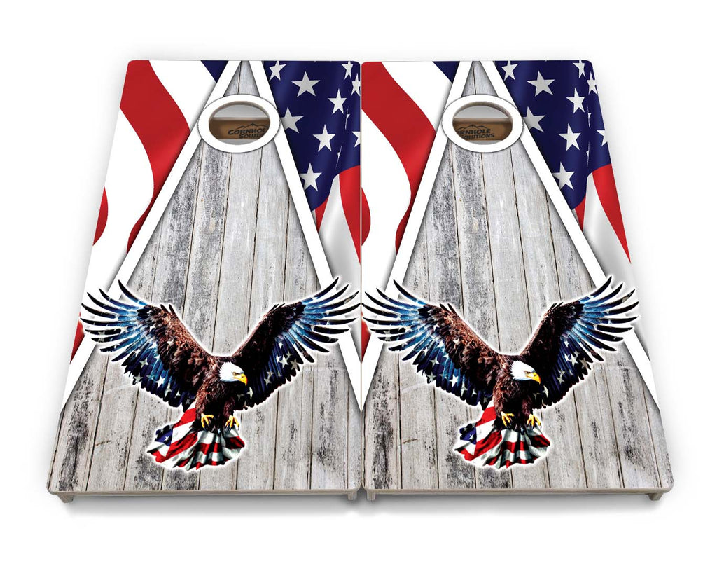Eagle Triangle Whitewash Cornhole Boards - Professional Tournament Series