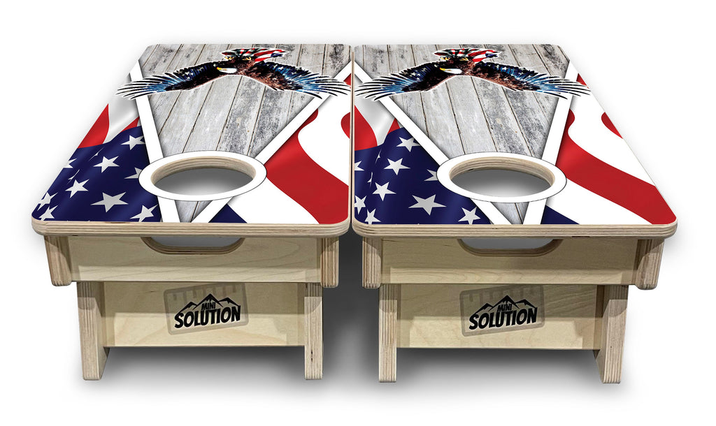 Eagle Triangle Whitewash - Mini or Vacation Size Cornhole Boards