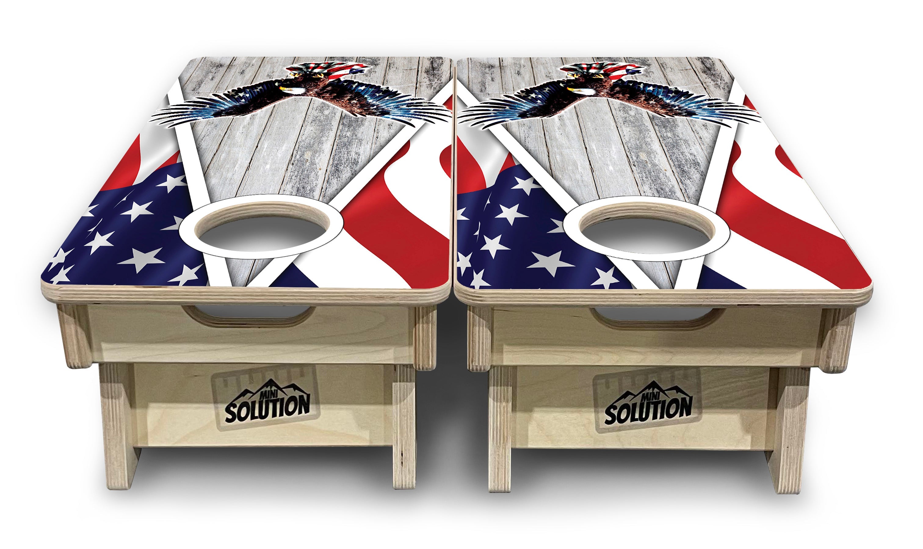 Eagle Triangle Whitewash - Mini or Vacation Size Cornhole Boards