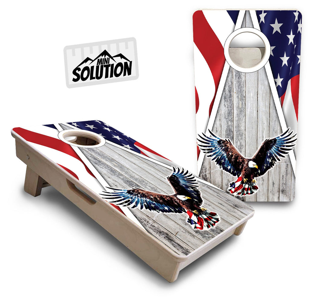 Eagle Triangle Whitewash - Mini or Vacation Size Cornhole Boards