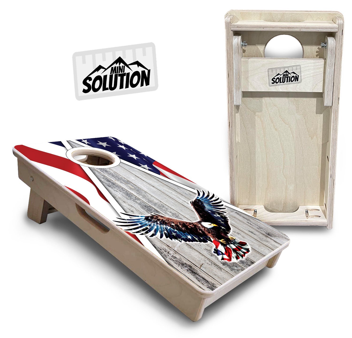 Eagle Triangle Whitewash - Mini or Vacation Size Cornhole Boards