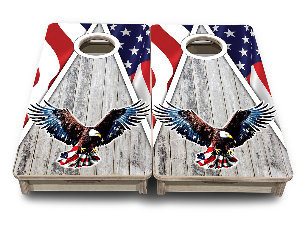 Eagle Triangle Whitewash - Mini or Vacation Size Cornhole Boards
