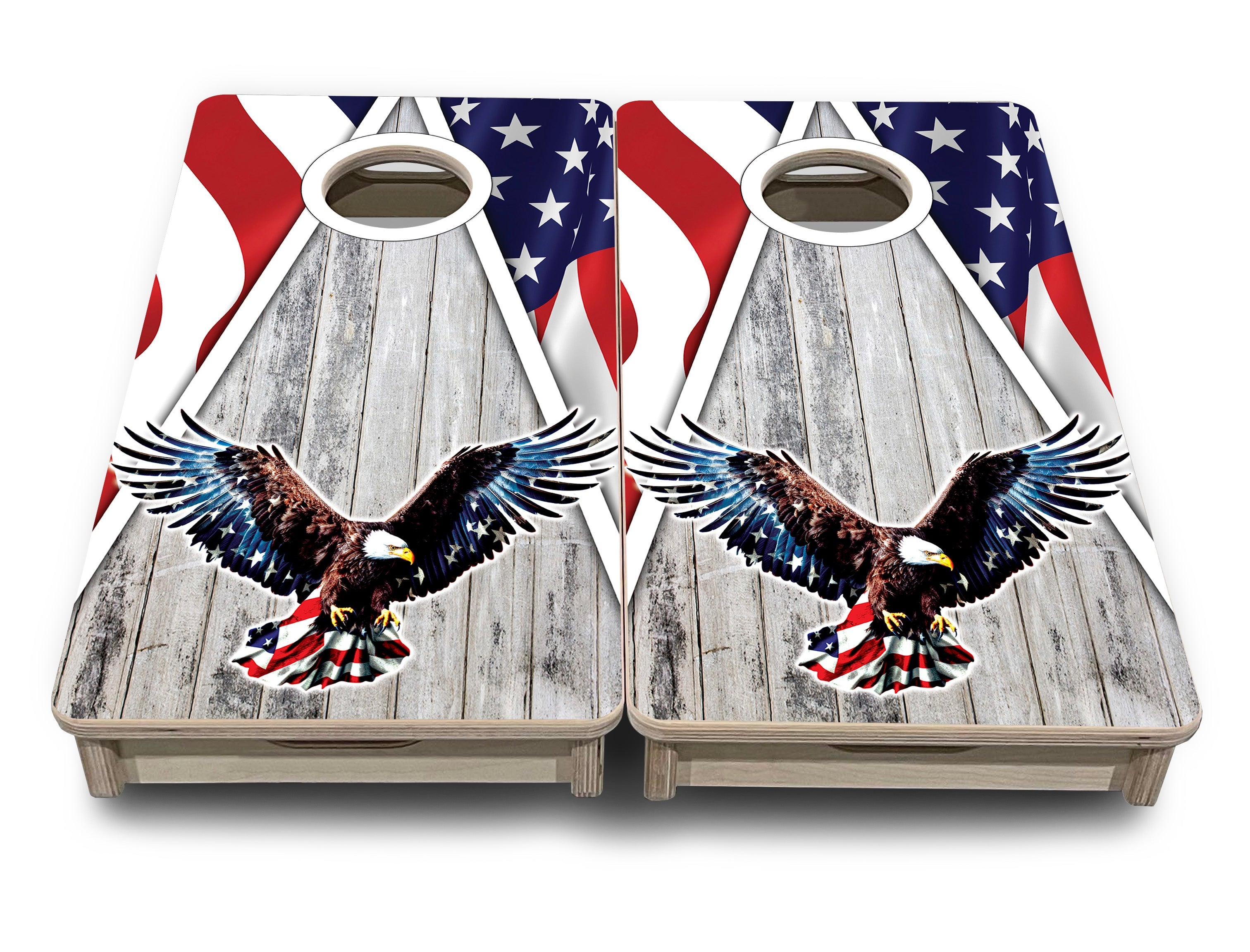 Eagle Triangle Whitewash - Mini or Vacation Size Cornhole Boards