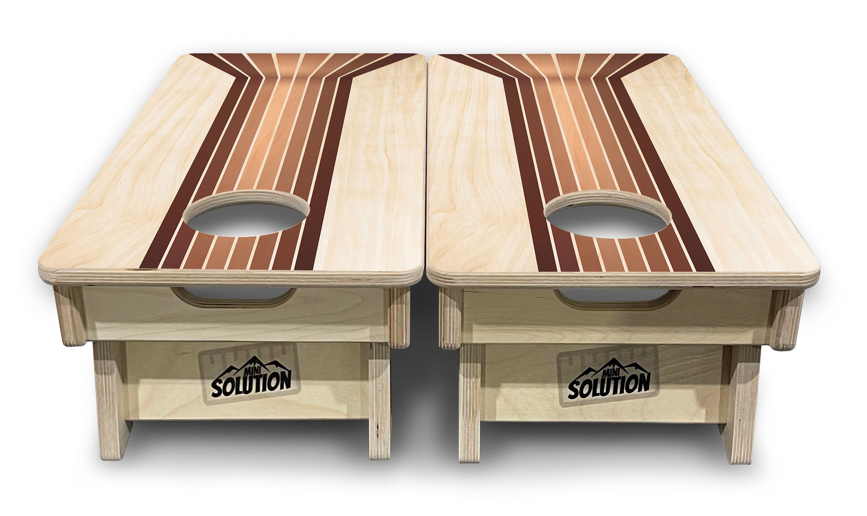 Retro Wood Lines - Mini or Vacation Size Cornhole Boards
