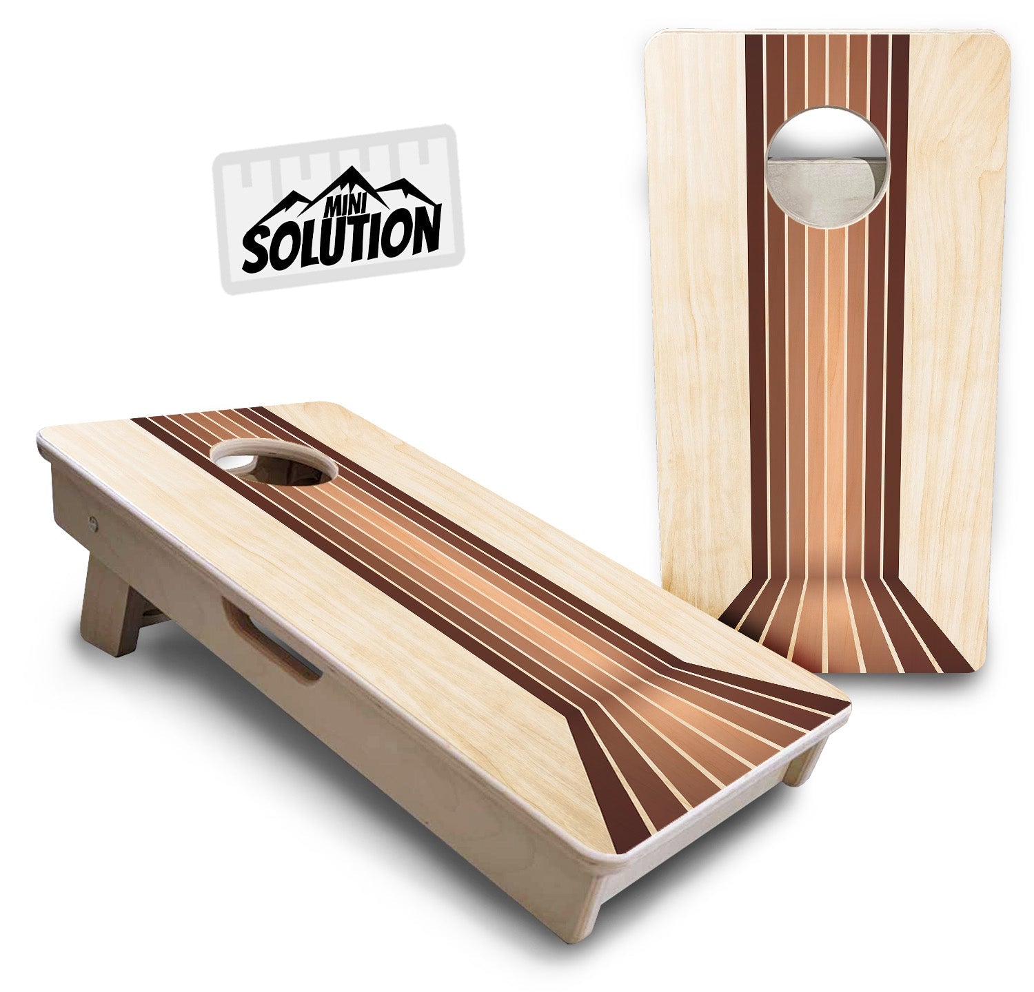 Retro Wood Lines - Mini or Vacation Size Cornhole Boards