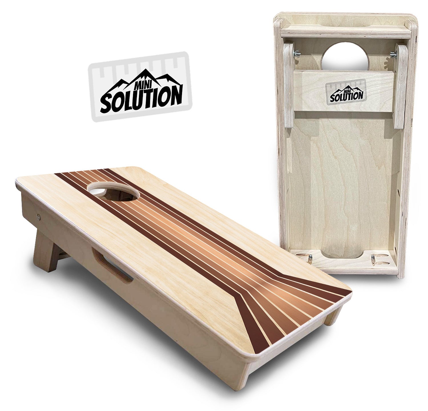 Retro Wood Lines - Mini or Vacation Size Cornhole Boards
