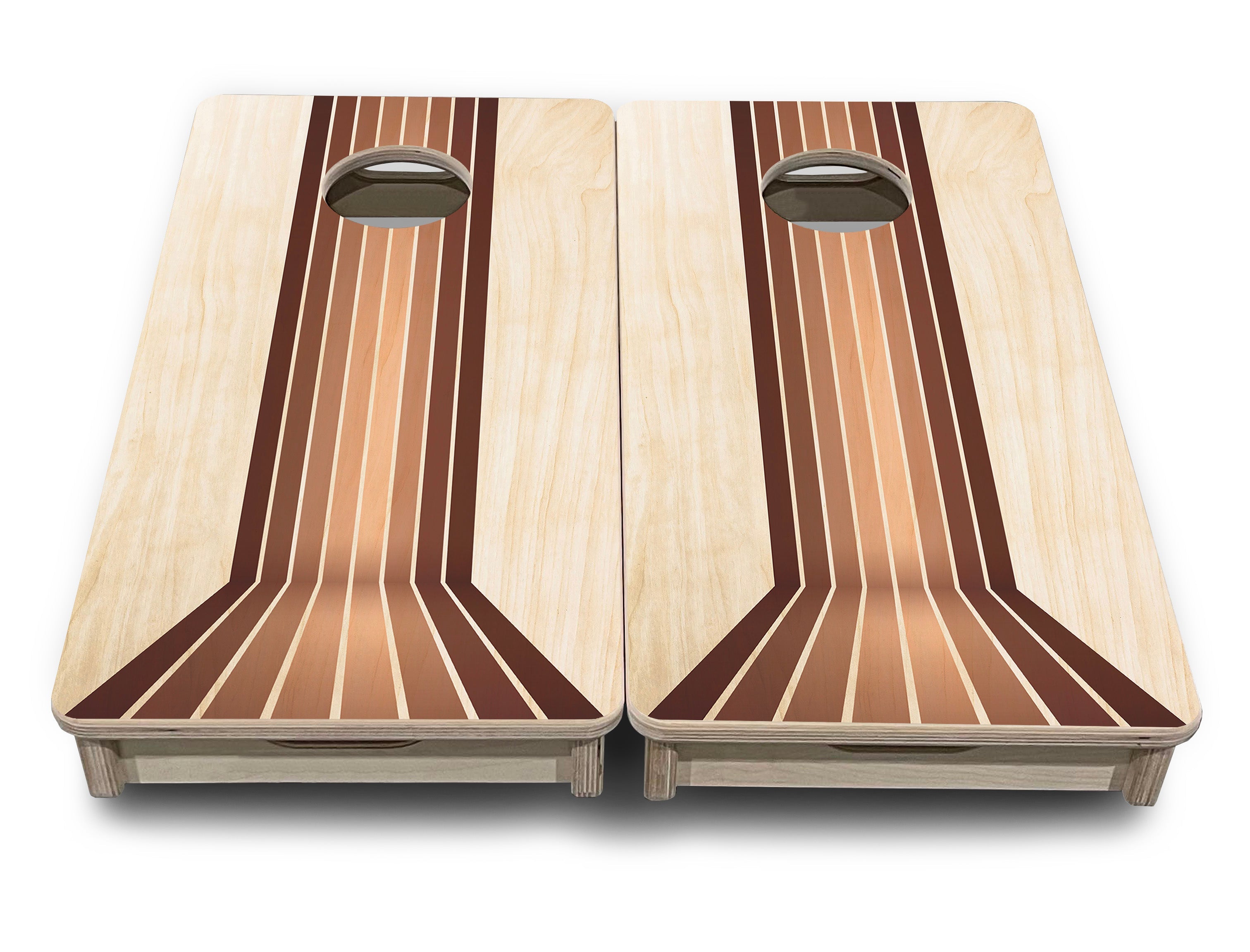 Retro Wood Lines - Mini or Vacation Size Cornhole Boards