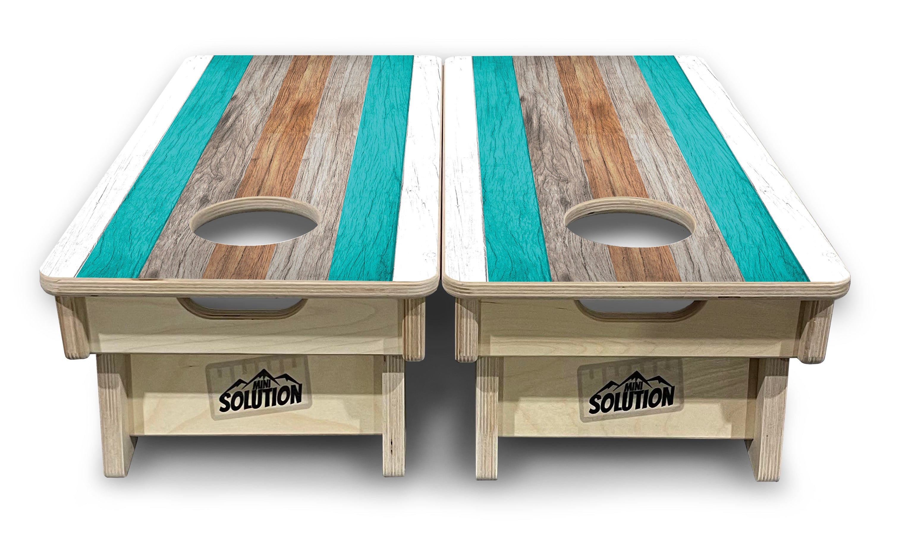 Beach Theme Stripe - Mini or Vacation Size Cornhole Boards