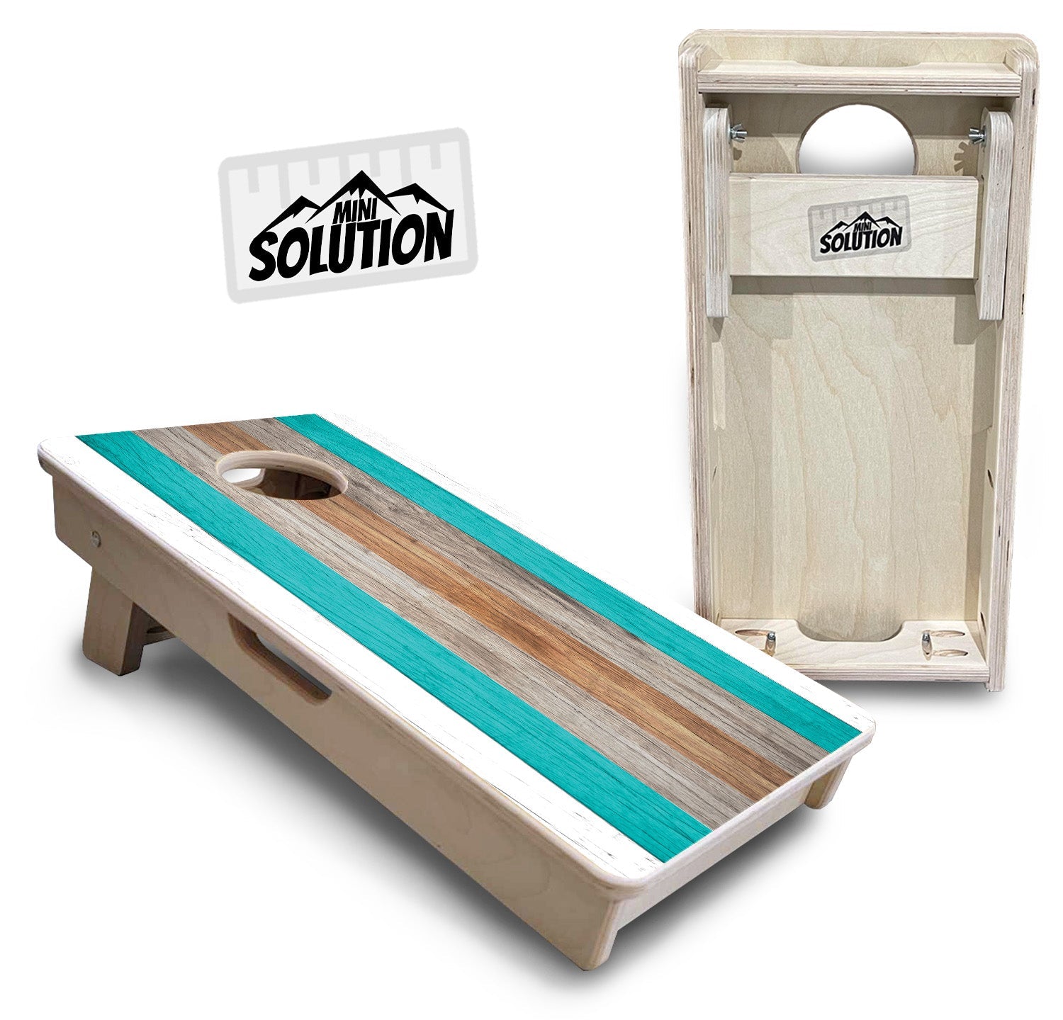 Beach Theme Stripe - Mini or Vacation Size Cornhole Boards